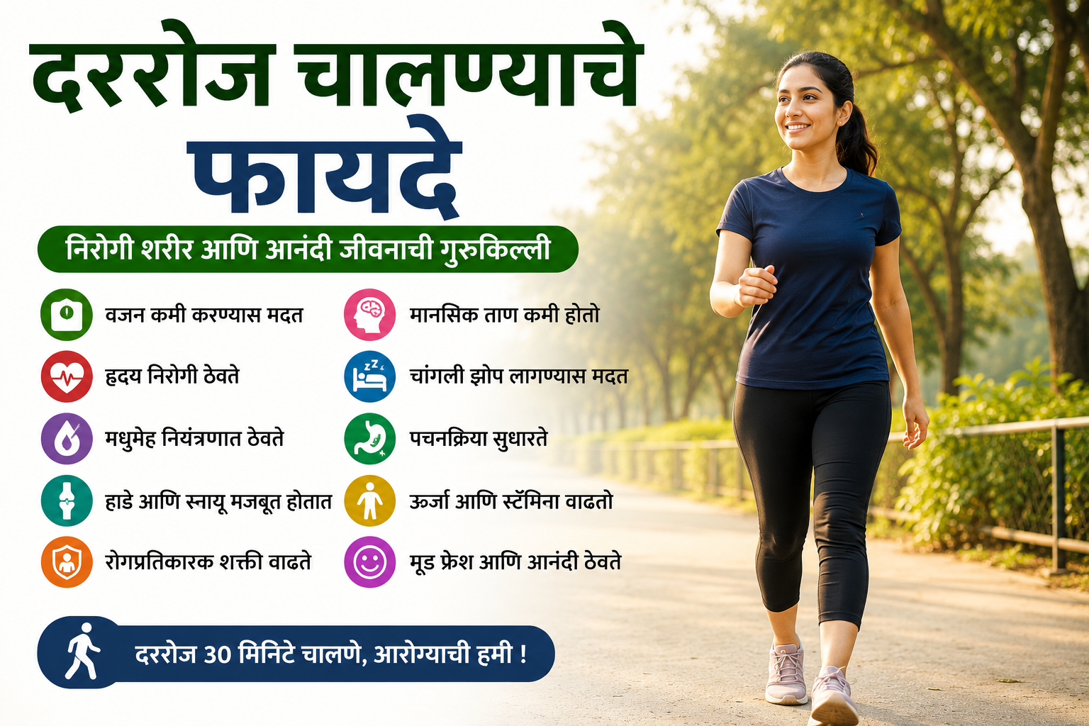 दररोज चालण्याचे फायदे | Walking Benefits in Marathi