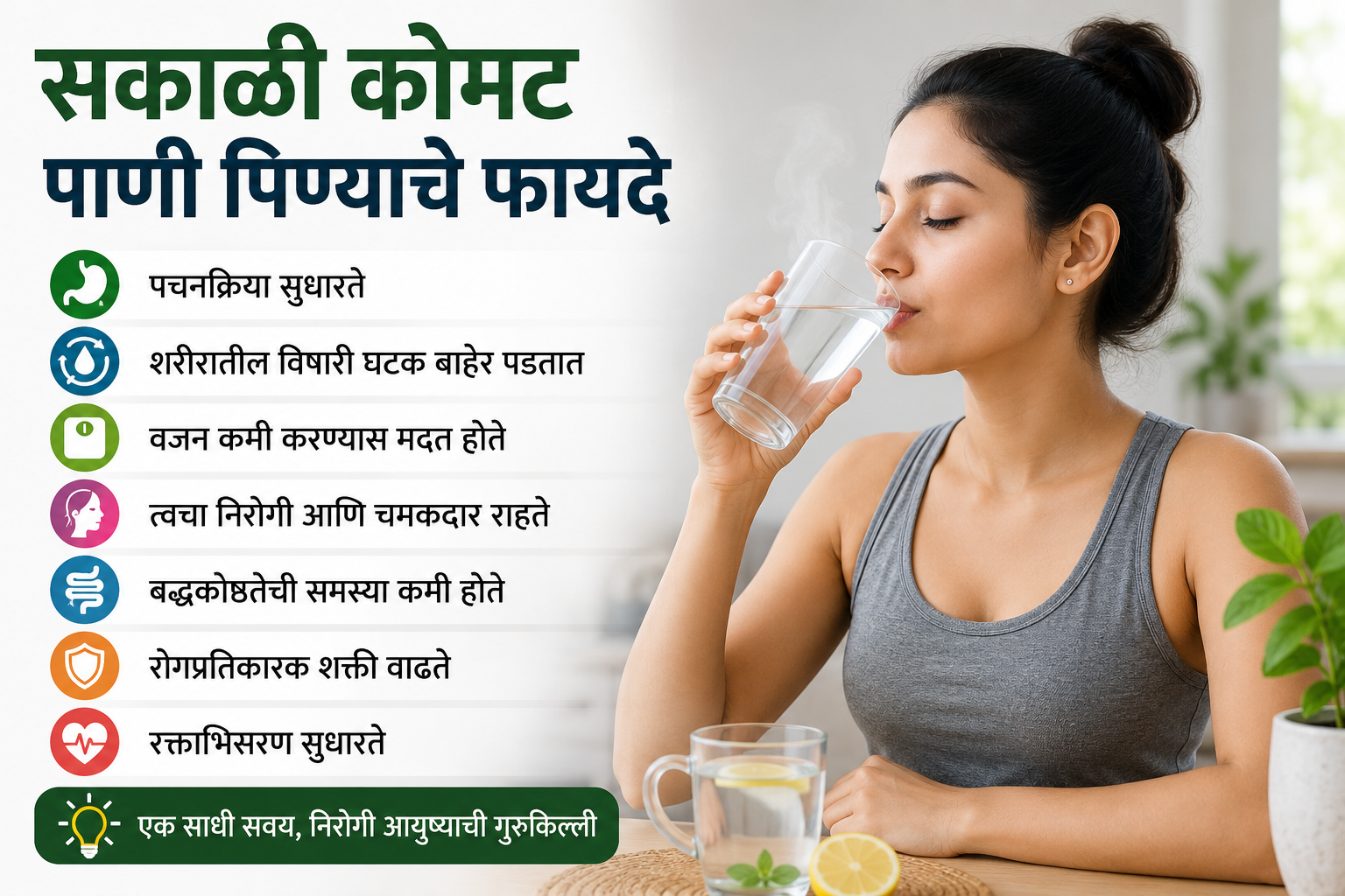 सकाळी कोमट पाणी पिण्याचे १० फायदे | Health Tips in Marathi